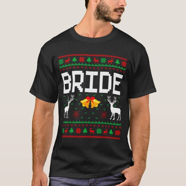 Bride groom married couple ugly christmas sweater  (Front)