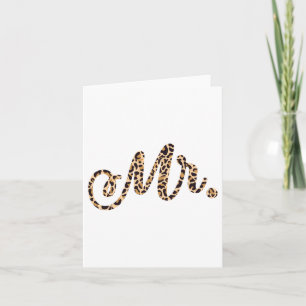 Bride Groom Mr Leopard Print Wedding Matching Coup Card