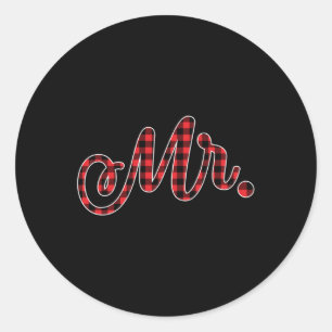 Bride Groom Mr Mrs Christmas Wedding Matching Coup Classic Round Sticker