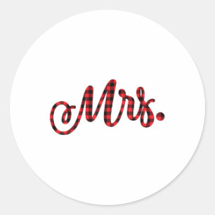 Bride Groom Mr Mrs Christmas Wedding Matching Coup Classic Round Sticker