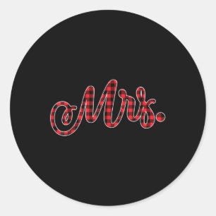 Bride Groom Mr Mrs Christmas Wedding Matching Coup Classic Round Sticker