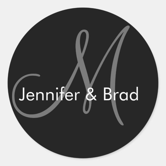 Bride Groom Names Monogram Wedding Sticker (Front)