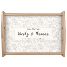 Bride & Groom on white floral Wedding Party