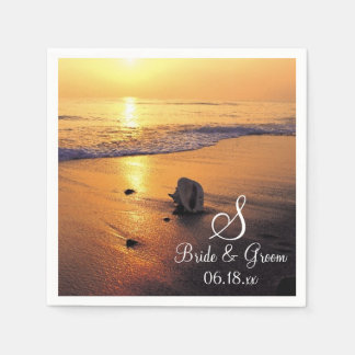 Bride Groom Personalized Monogram Wedding Date Pap Napkin