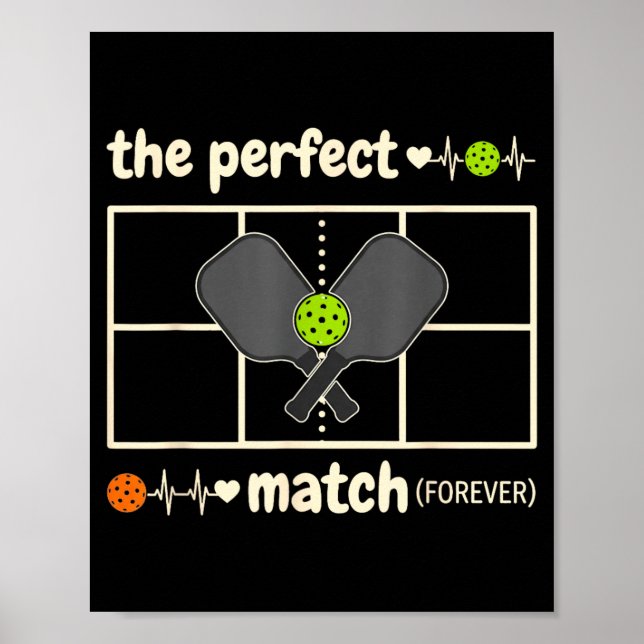 Bride Groom Pickleball Wedding Bach Match That Poster (Front)