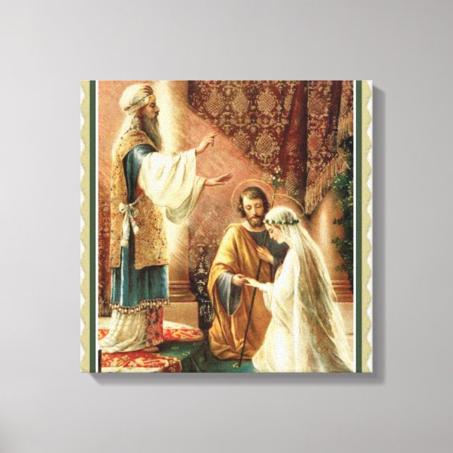 Bride & Groom Priest Wedding Engagement Canvas Print (Front)