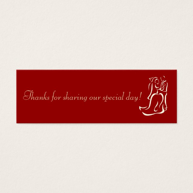 Bride&Groom Red Favour Tag (Front)