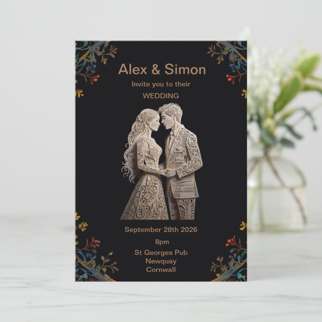 Bride & Groom Royal Classic Invitation (Standing Front)