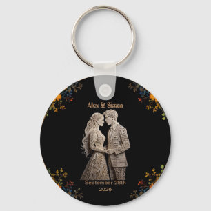 Bride & Groom Royal Classic Keychain