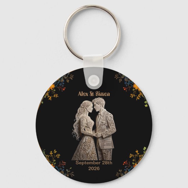 Bride & Groom Royal Classic Keychain (Front)