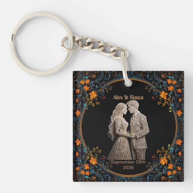 Bride & Groom Royal Classic Keychain (Front)