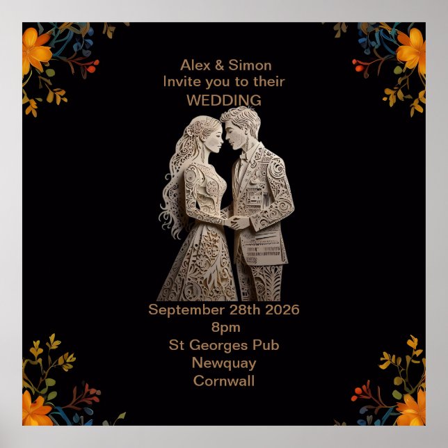 Bride & Groom Royal Classic Poster (Front)