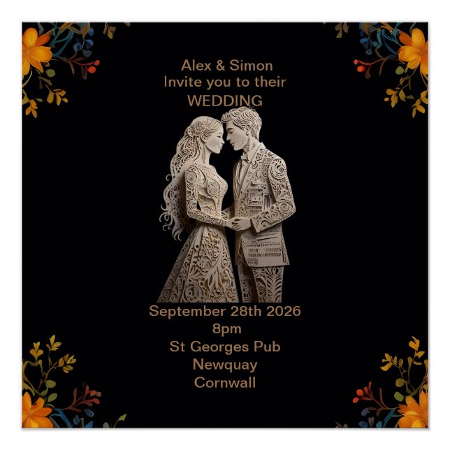 Bride & Groom Royal Classic Poster (Front)