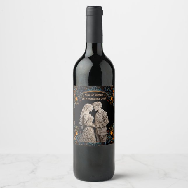 Bride & Groom Royal Classic Wine Label (Front)