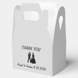 Bride & Groom Silhouette Favour Favor Box
