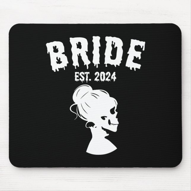 Bride Groom Skeleton Couples Matching Wedding Hall Mouse Pad (Front)