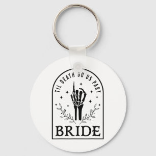 Bride Groom Skeleton Gothic Halloween Engagement W Keychain