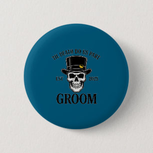 Bride groom skeleton gothic halloween wedding 2 inch round button