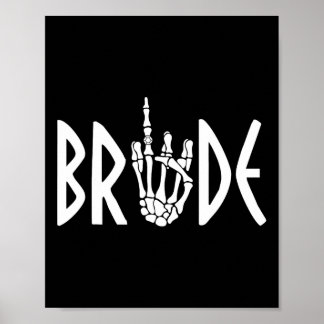 Bride Groom Skeleton Gothic Wedding Engagement Hal Poster