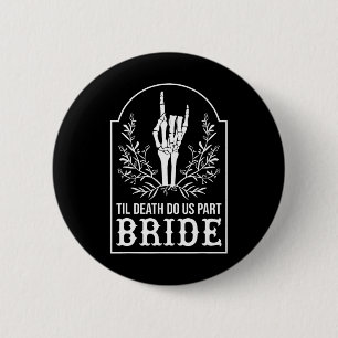 Bride Groom Skeleton Hand Couples Matching Wedding 2 Inch Round Button