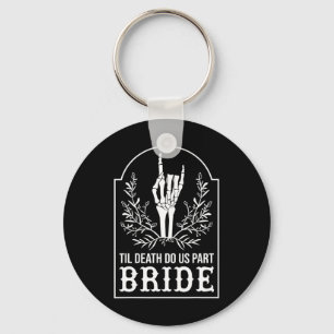 Bride Groom Skeleton Hand Couples Matching Wedding Keychain