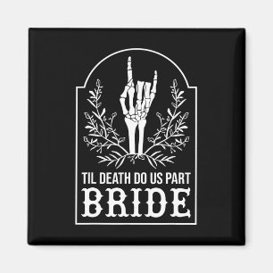 Bride Groom Skeleton Hand Couples Matching Wedding Magnet