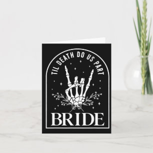 Bride Groom Skeleton Rock Hand Couples Wedding Hal Card