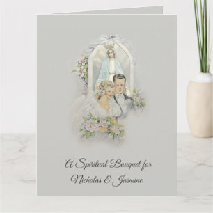 Bride & Groom Spiritual Bouquet Prayers Card