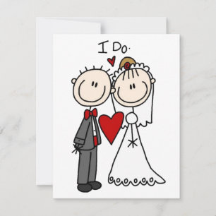 Bride & Groom Stick Figures Wedding I Do  Card