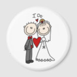 Bride & Groom Stick Figures Wedding I Do   Magnet<br><div class="desc">Create Your Own I Do,  Wedding Bride and Groom Stick Figures.</div>