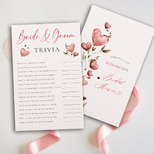 Bride Groom Trivia Valentine Bridal Shower Elegant Flyer