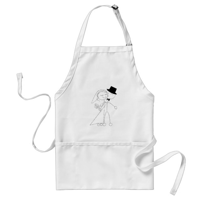 Bride Groom Wedding Dance Couple Kiss Standard Apron (Front)