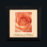 Bride & Groom Wedding Date Keepsake Gift Box<br><div class="desc">Elegant and Romantic peach rose -- personalized Wedding keepsake gift box. Just add the Bride and Groom's names and wedding date to create a unique and one-of-a-kind gift for the special wedding couple. Also makes a great gift for Mother-of-the-Bride and Mother-of-the-Groom, bridesmaids, groomsmen, wedding attendants, grandmothers, and other honoured guests....</div>