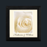 Bride & Groom Wedding Date Keepsake Gift Box<br><div class="desc">Elegant and Romantic White rose -- personalized Wedding keepsake gift box. Just add the Bride and Groom's names and wedding date to create a unique and one-of-a-kind gift for the special wedding couple. Also makes a great gift for Mother-of-the-Bride and Mother-of-the-Groom, bridesmaids, groomsmen, wedding attendants, grandmothers, and other honoured guests....</div>