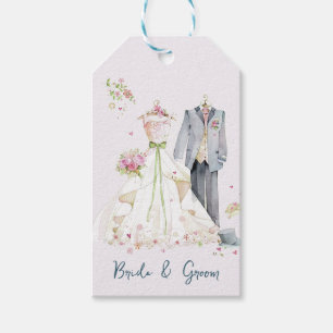 Bride & Groom Wedding Dress  Gift Tags