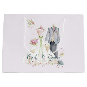 Bride & Groom Wedding Dress  Large Gift Bag