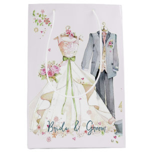 Bride & Groom Wedding Dress  Medium Gift Bag