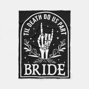 Bride Groom Wedding Engagement Halloween Couple Ma Fleece Blanket