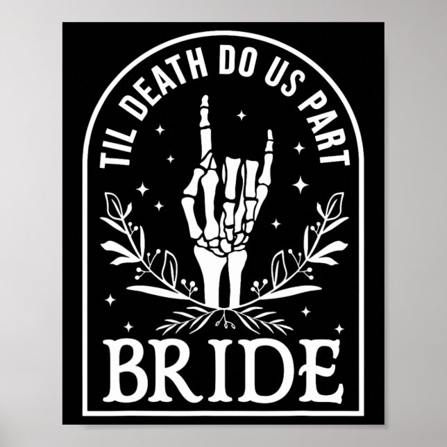 Bride Groom Wedding Engagement Halloween Couple Ma Poster (Front)