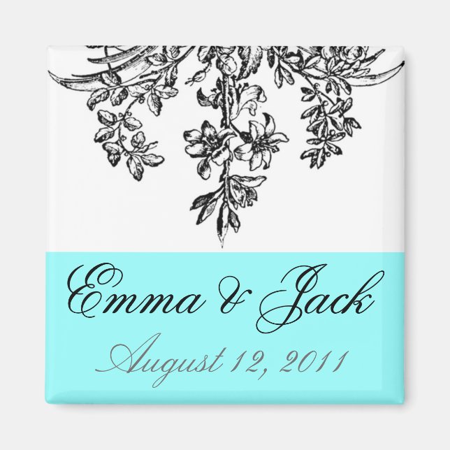 Bride & Groom Wedding Monogram Magnet (Front)