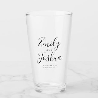 Bride & Groom Wedding Party Glass