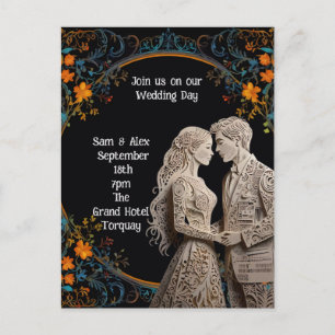 Bride & Groom Wedding Personalised Postcard