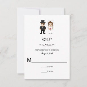 Bride & Groom - Wedding RSVP Card