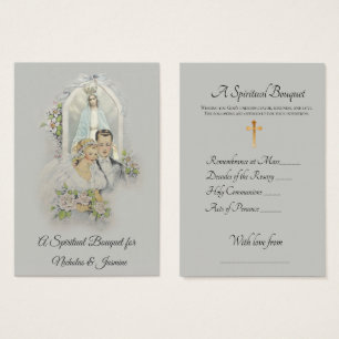 Bride & Groom Wedding Spiritual Bouquet Holy Cards