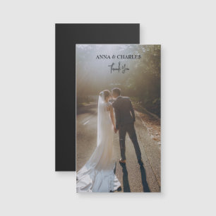 Bride Groom Wedding Thank You Magnetic Photo Card