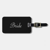 Bride half of Bride and Groom luggage tag for her
