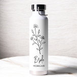 Bride Hand Scripted Name Floral Bachelorette Water Bottle<br><div class="desc">Celebrate in style with our Name Hand Scripted Bachelorette Bridal Party Thermal Wine Tumbler. Featuring an elegant, personalized script design, this tumbler is perfect for keeping beverages at the ideal temperature during your bridal festivities. Crafted from high-quality, insulated materials, it’s as practical as it is chic. Ideal for bachelorette parties,...</div>