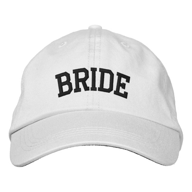 Bride Hat Black Embroidery Bachelorette Hat (Front)