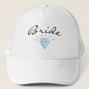 Bride Hat - brim and diamond art