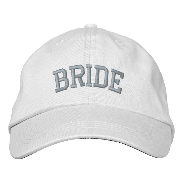 Bride Hat Peach Embroidery Bachelorette Hat (Front)